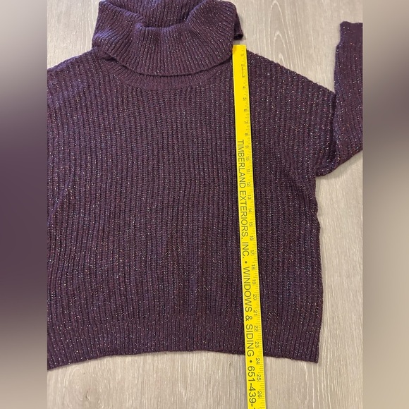 a.n.a Women's Pullover Cowl Neck Sweater Purple with Metallic Threads Sz Medium - Picture 8 of 8